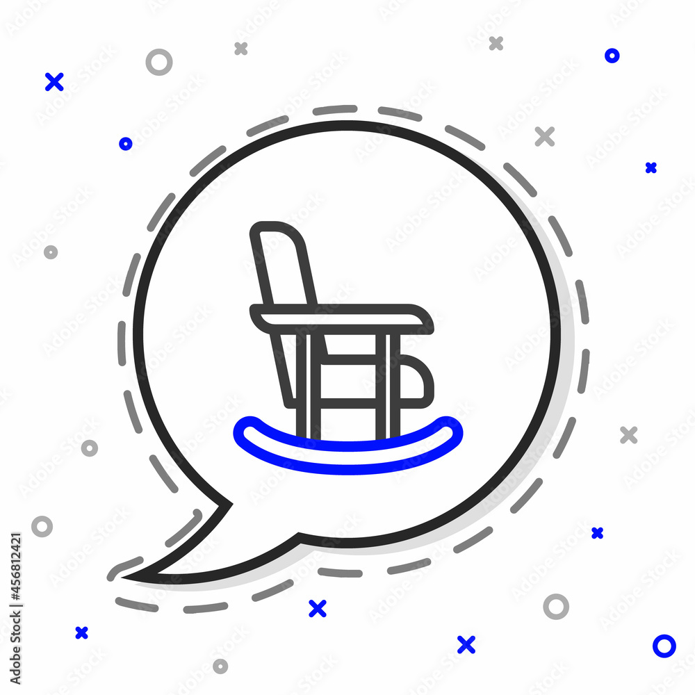 Line Rocking chair icon isolated on white background. Colorful outline concept. Vector