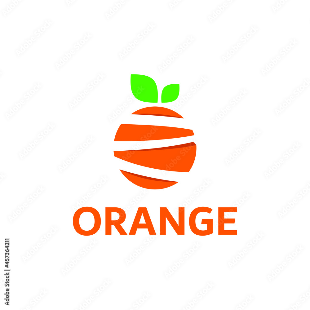 带叶子的橙色创意标志设计