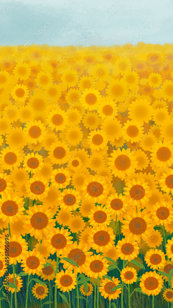 Sunflower garden background mobile phone wallpaper