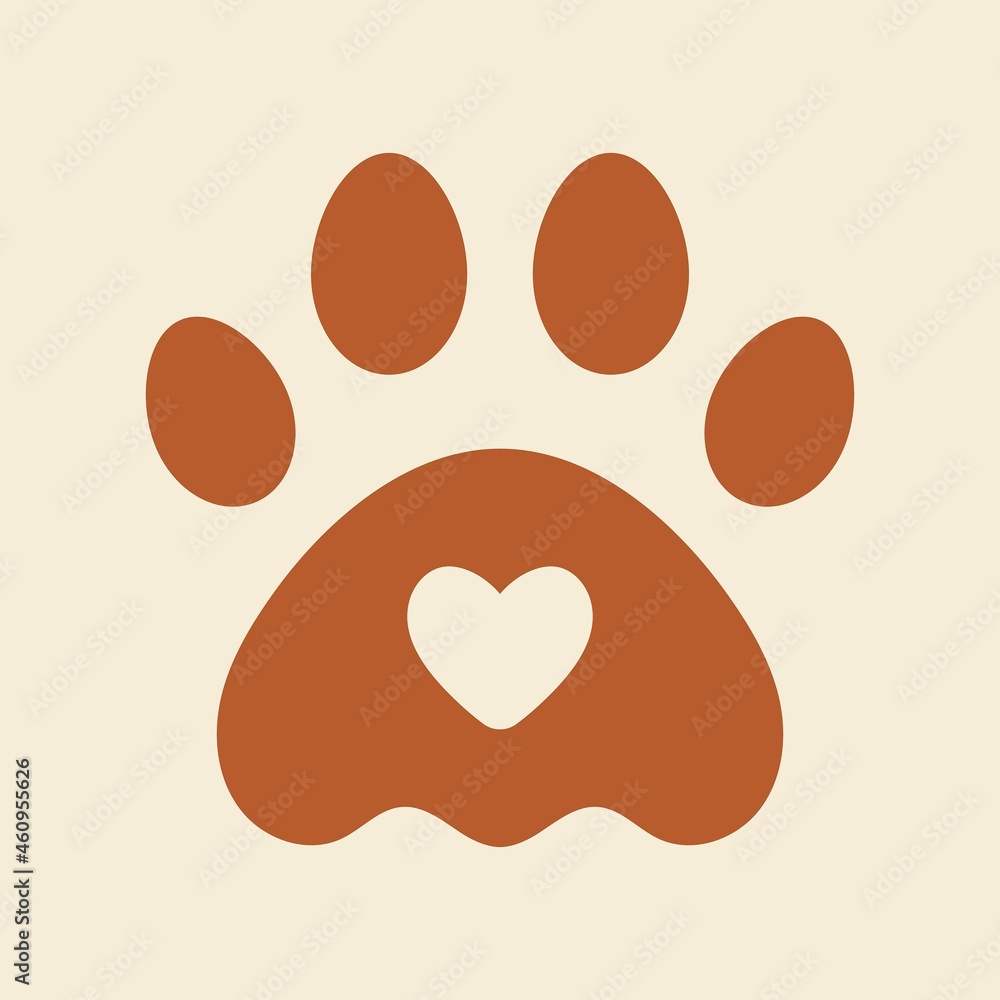 宠物爪子标志设计，动物收容所