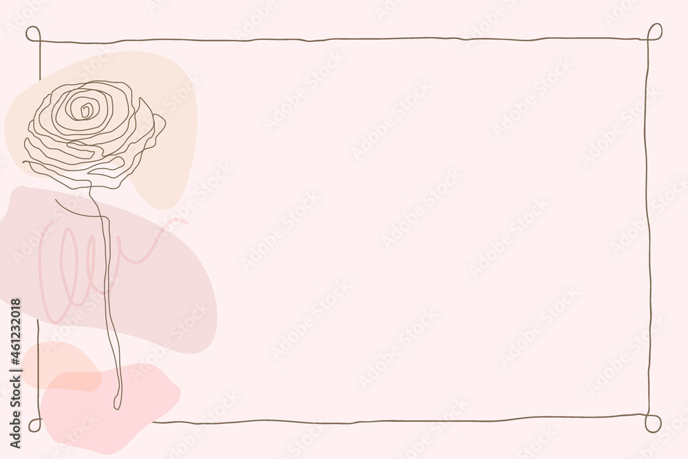 女性风格矢量中的粉色花朵框架背景