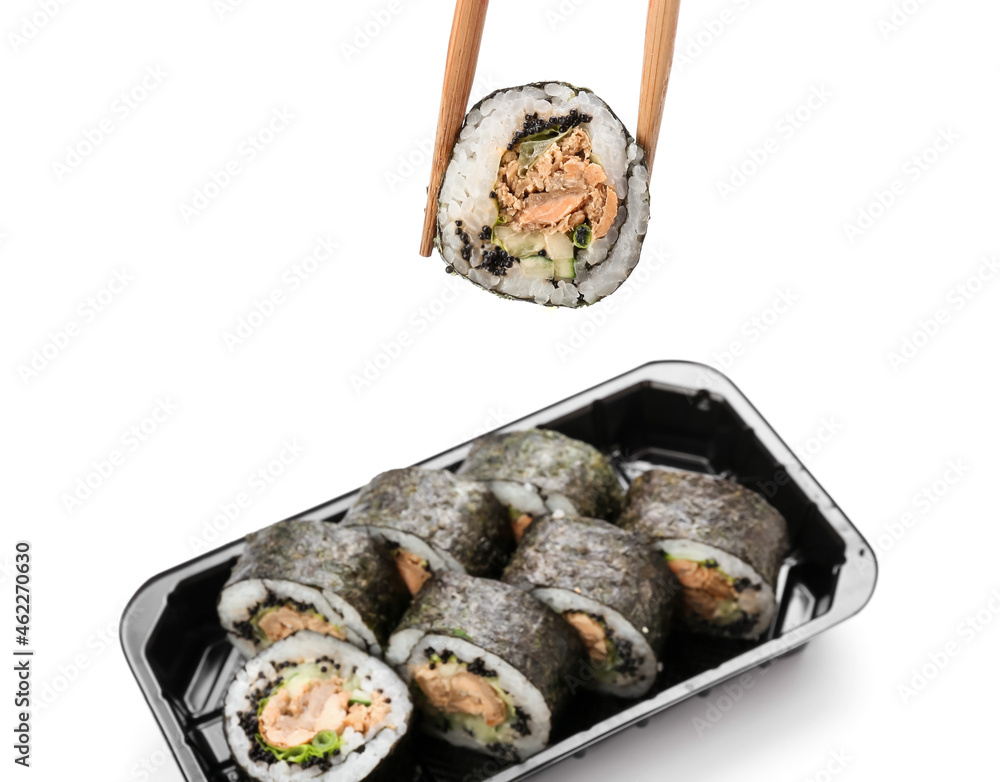 白底美味寿司卷