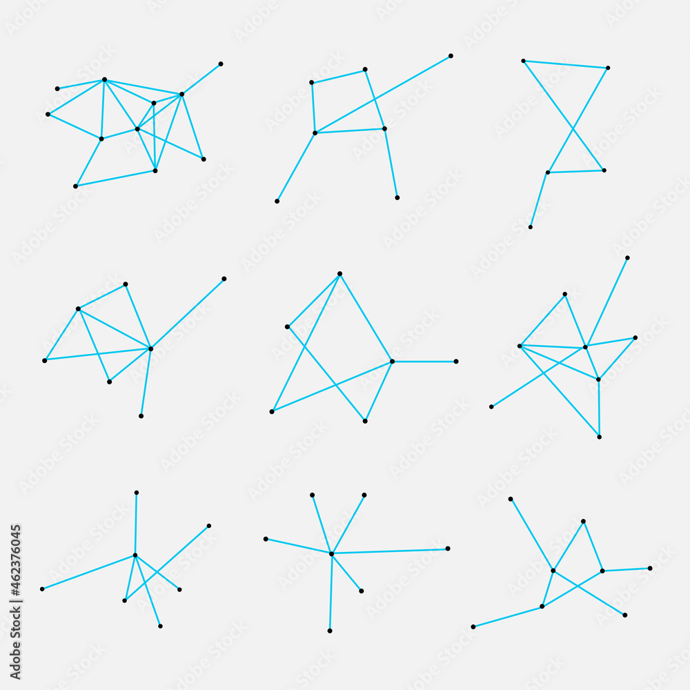 几何抽象元素向量，技术概念，连接点设计集