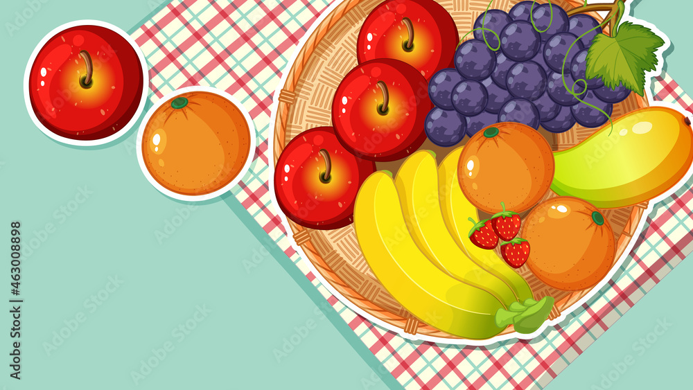 餐桌上有很多水果的缩略图设计