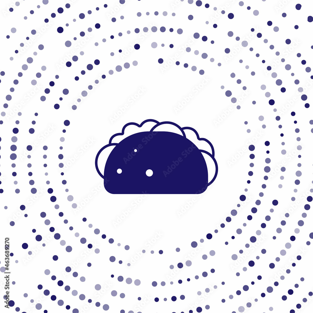 蓝色玉米饼，白色背景上有玉米饼图标。传统墨西哥快餐菜单。文章摘要