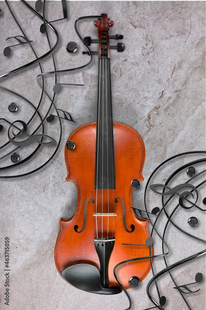 桌面背景音乐音符的经典小提琴