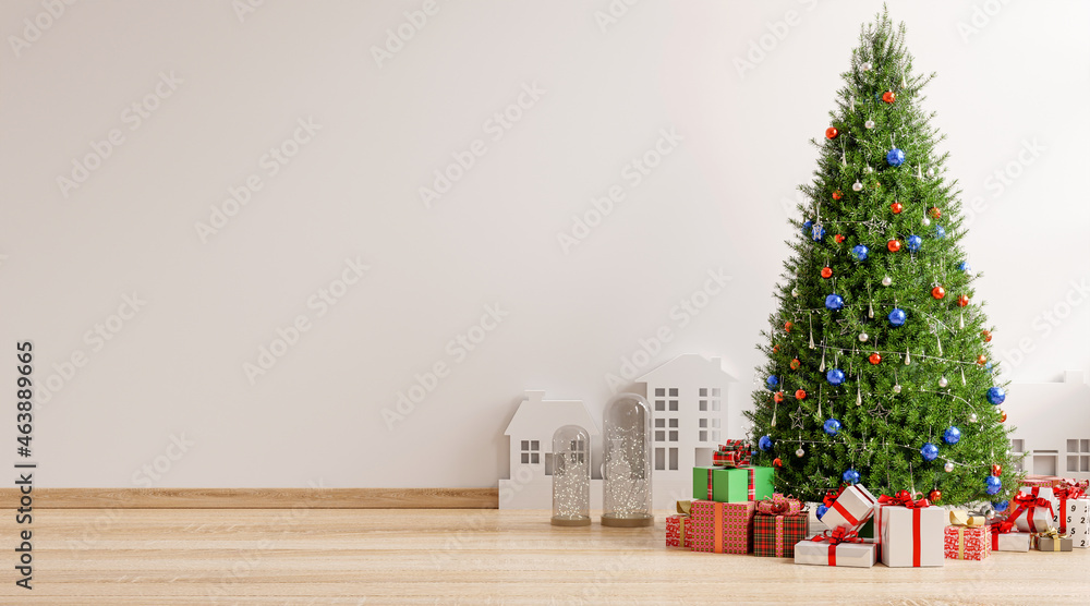 客厅里的圣诞树。