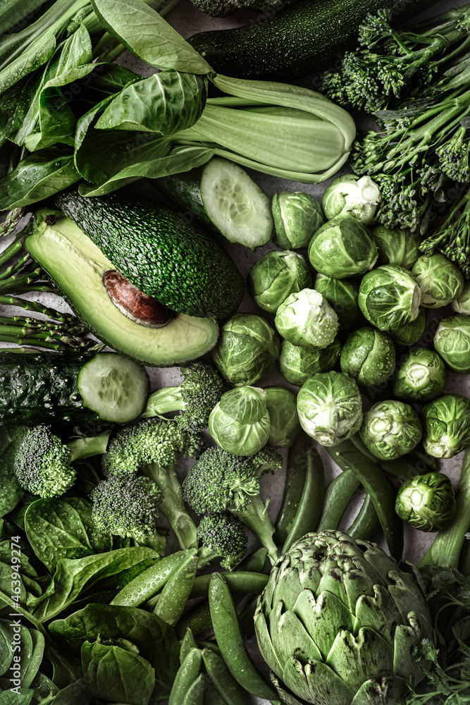 新鲜蔬菜平躺健康生活方式