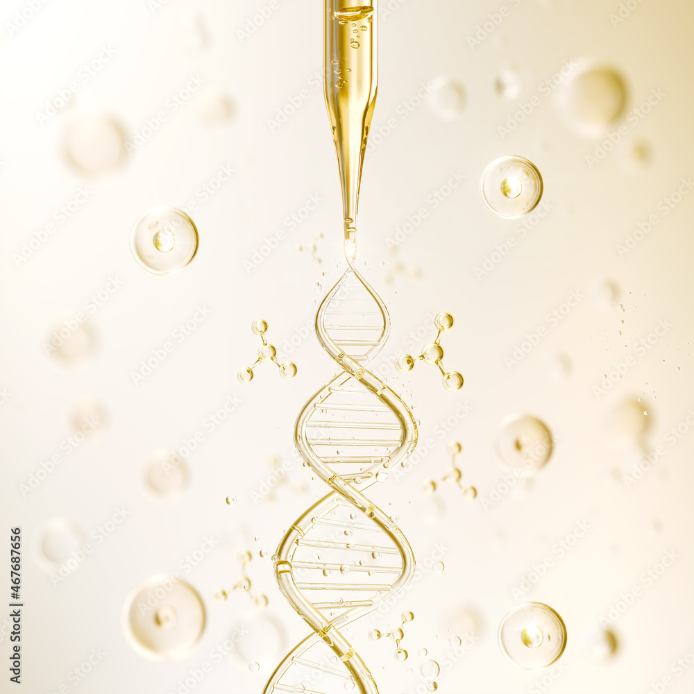 含有DNA分子螺旋的化妆品精油液滴的化妆品移液管