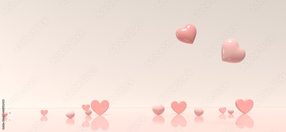 心灵-欣赏与爱情主题-3D渲染插图