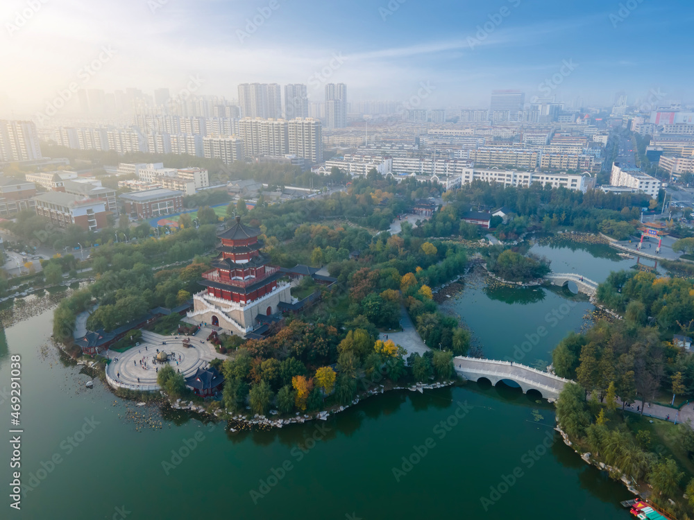 Aerial photography of Jining city scenery