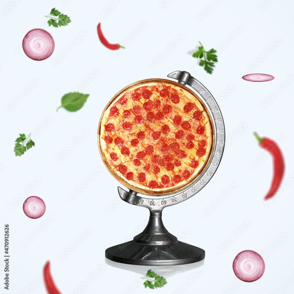世界披萨日概念，美味的披萨大餐