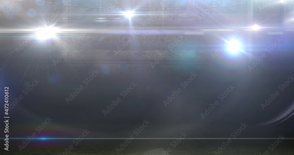 发光的美国足球场的数字合成图像