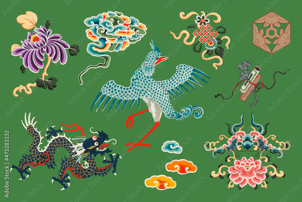 装饰饰品矢量中国传统艺术插图集