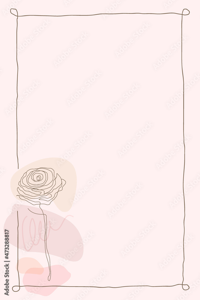女性风格矢量中的粉色花朵框架背景