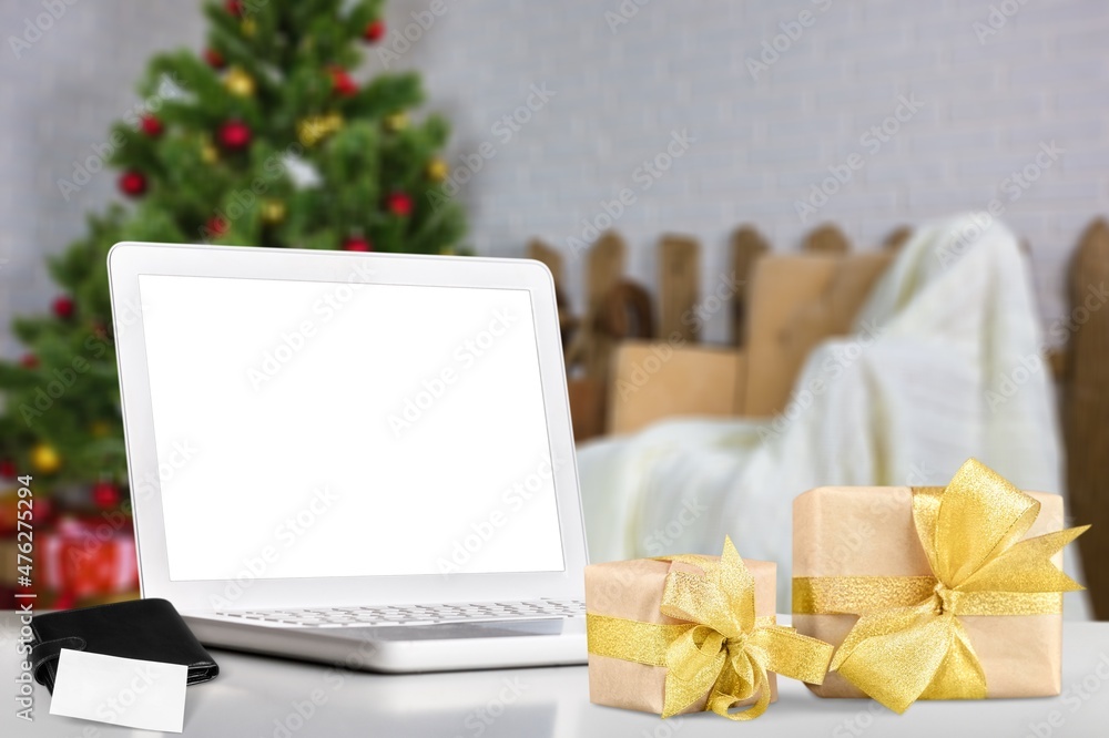圣诞网上购物，圣诞节期间的销售和折扣促销，圣诞节当天的礼物