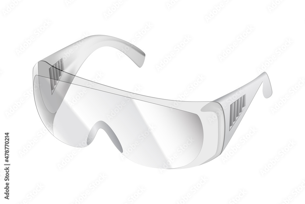 普通背景上透明防护眼镜的矢量图