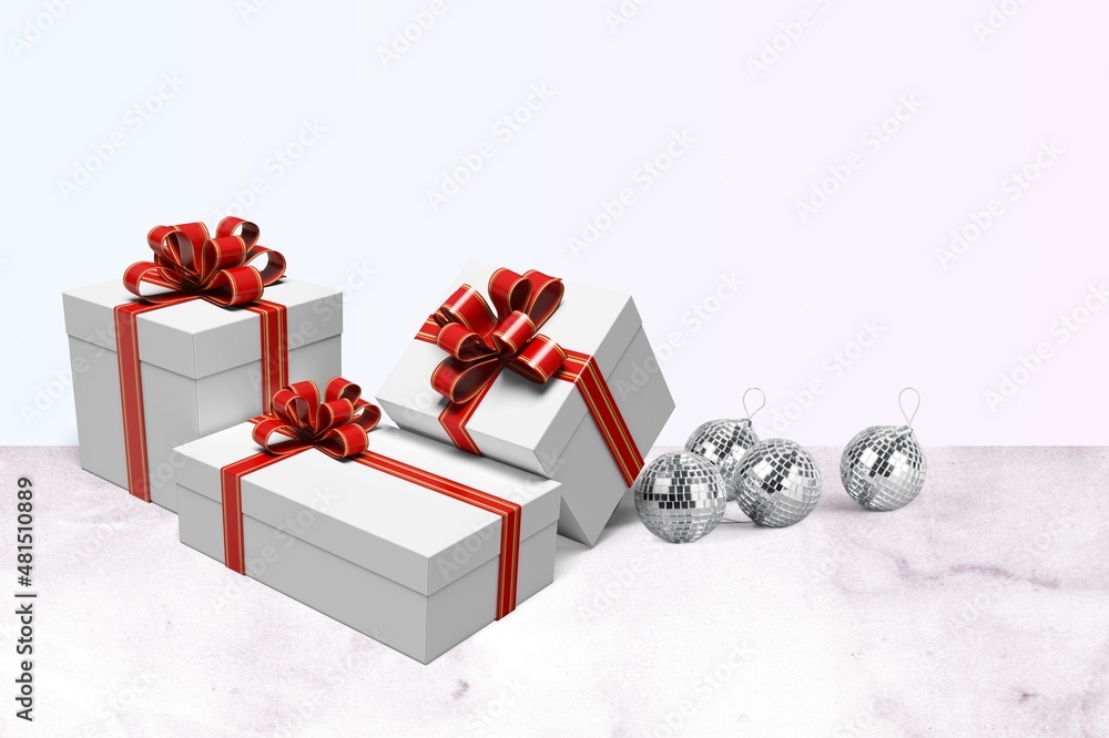 美丽的礼盒优雅的背景概念节日圣诞节快乐的新年购物