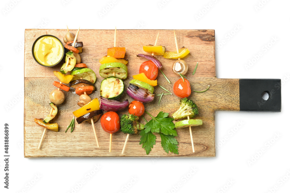 白底美味蔬菜串木板