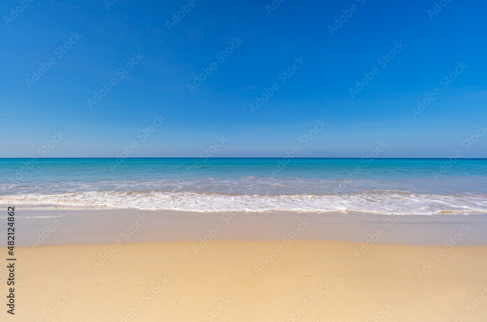 Empty sea sand and beach summer background with copy space Amazing beach beautiful sand in Phuket Th