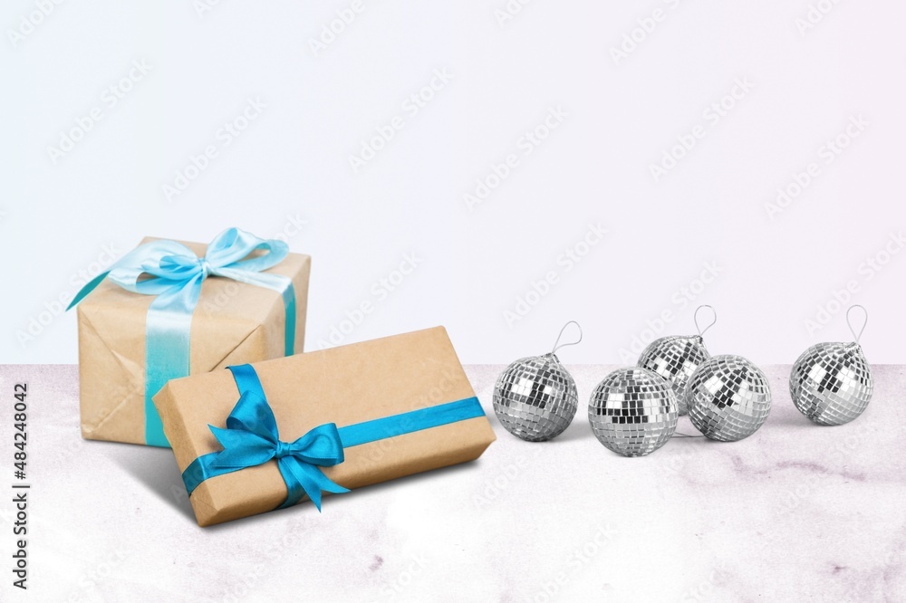 Beautiful gift box elegant background concept festive Christmas happy new year shopping
