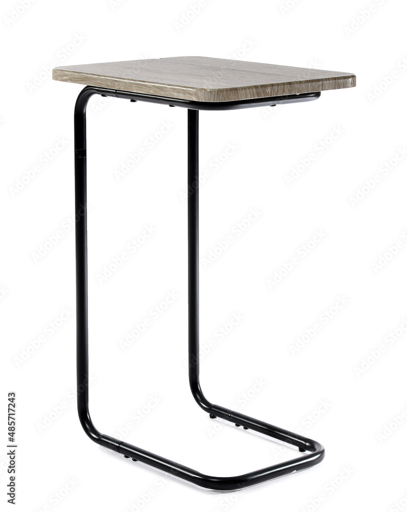 Metal coffee table on white background