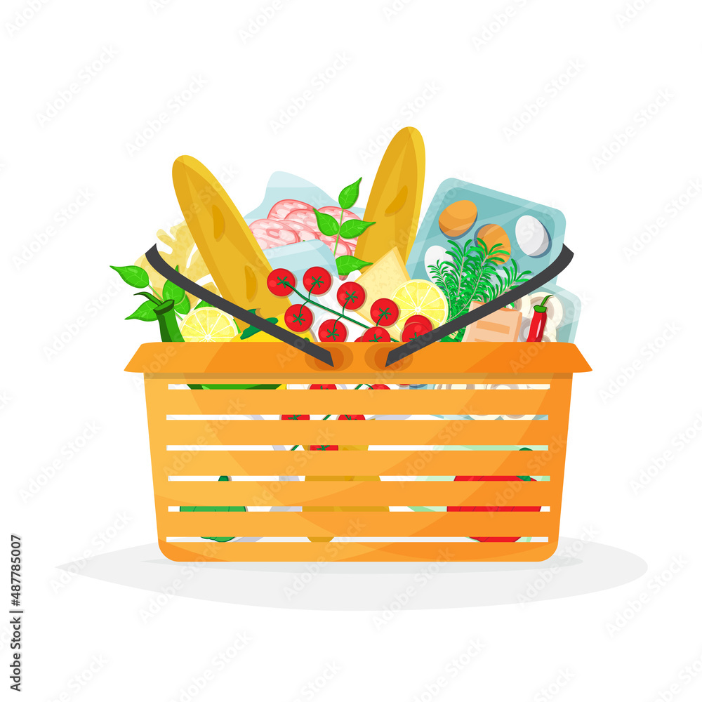 Supermarket basket vector