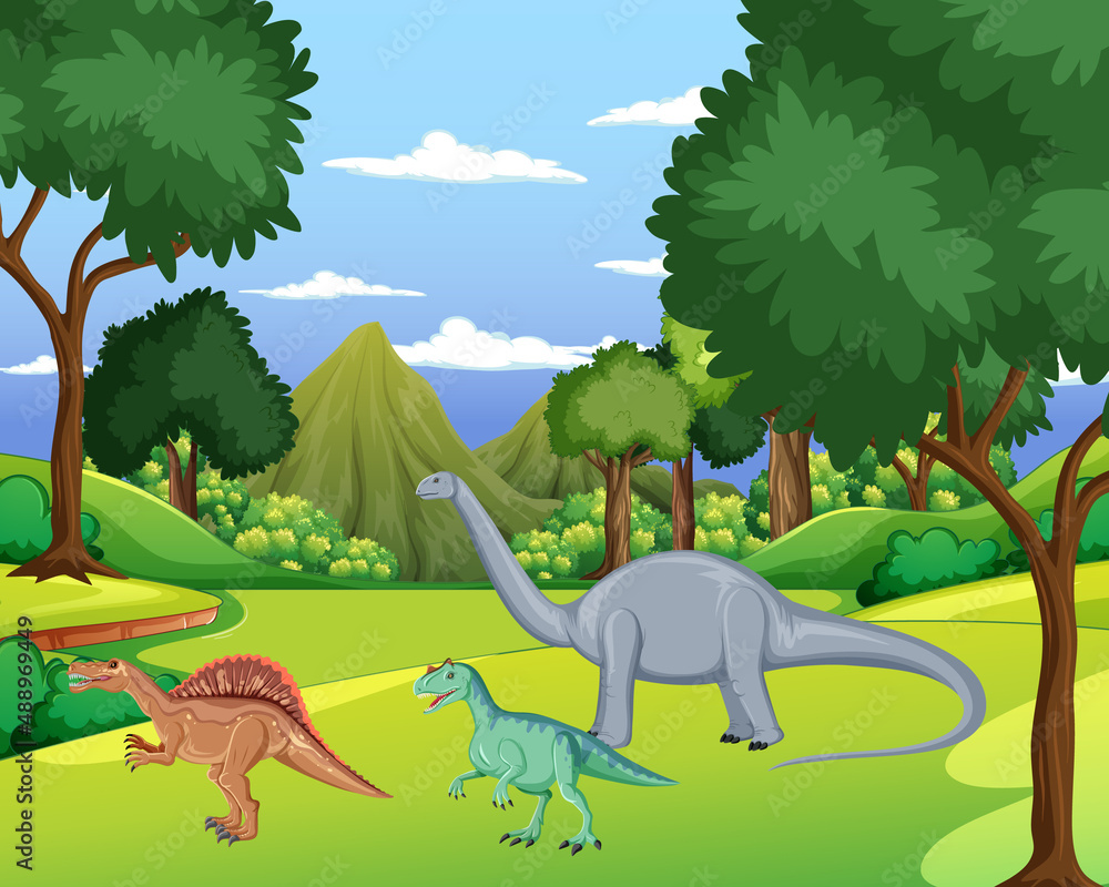 史前森林中的恐龙