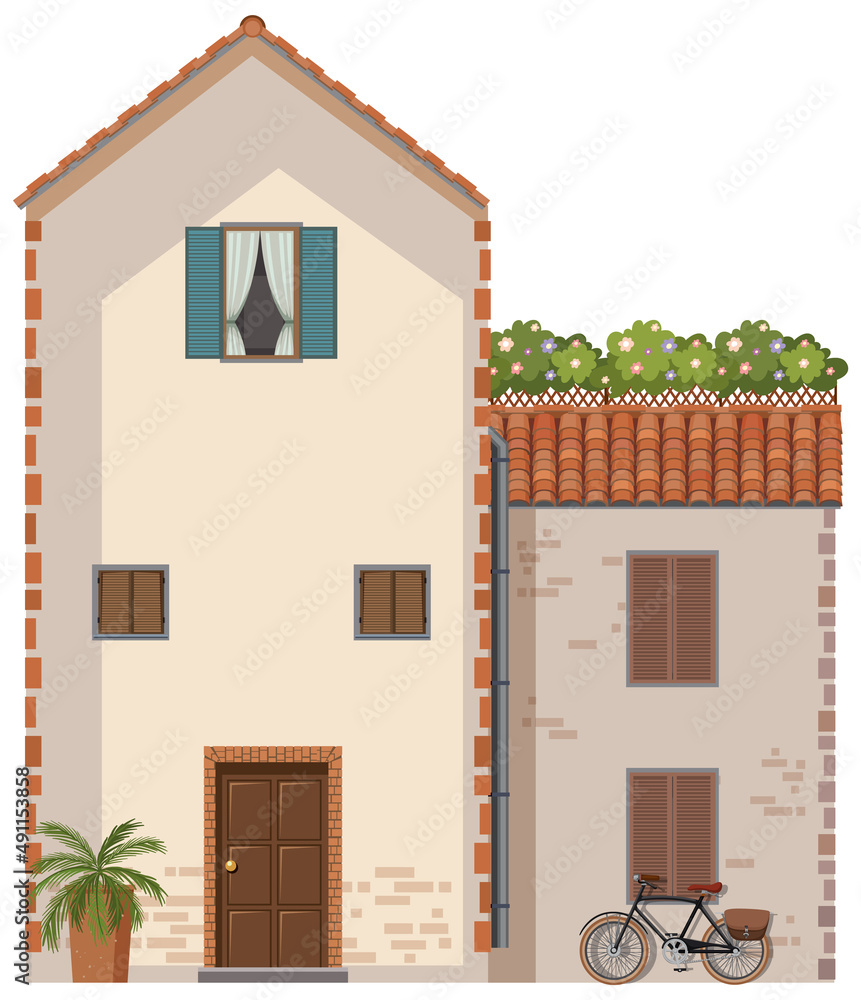House with bike parked in front