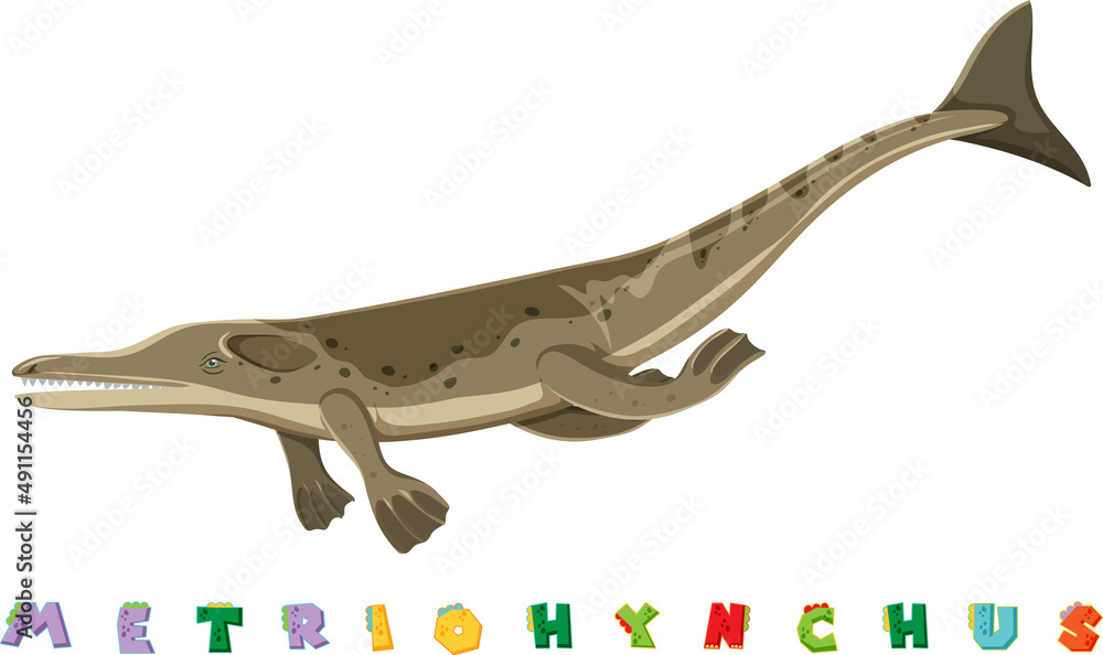 Dinosaur wordcard for metriohynchus