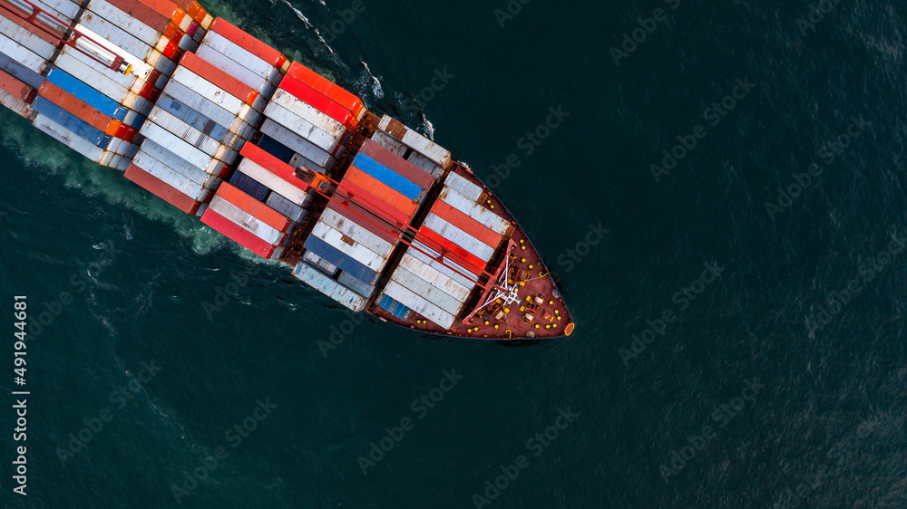 集装箱船运输集装箱进出口，全球商业物流和运输（续）