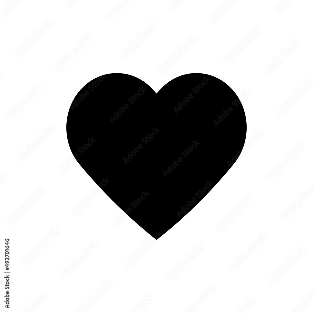 黑心，点赞的心形图标，爱心插图，表示认可。UI和UX设计，用于