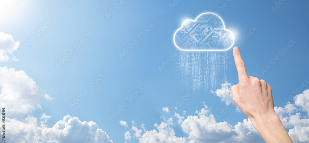 Cloud computing concept,cloud for transfer data.Cloud computing, big data center, future infrastruct