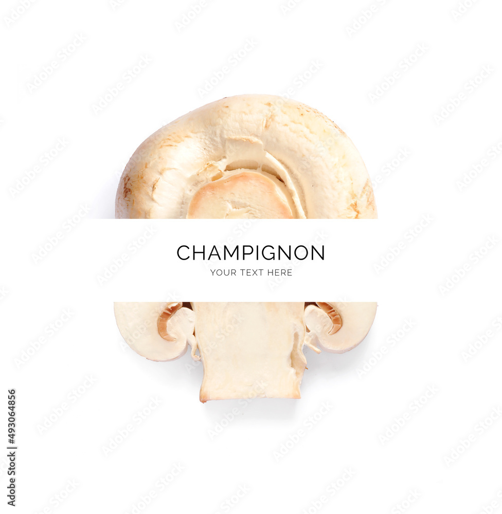 白色背景上由香槟制成的创意布局。平铺。食物概念。