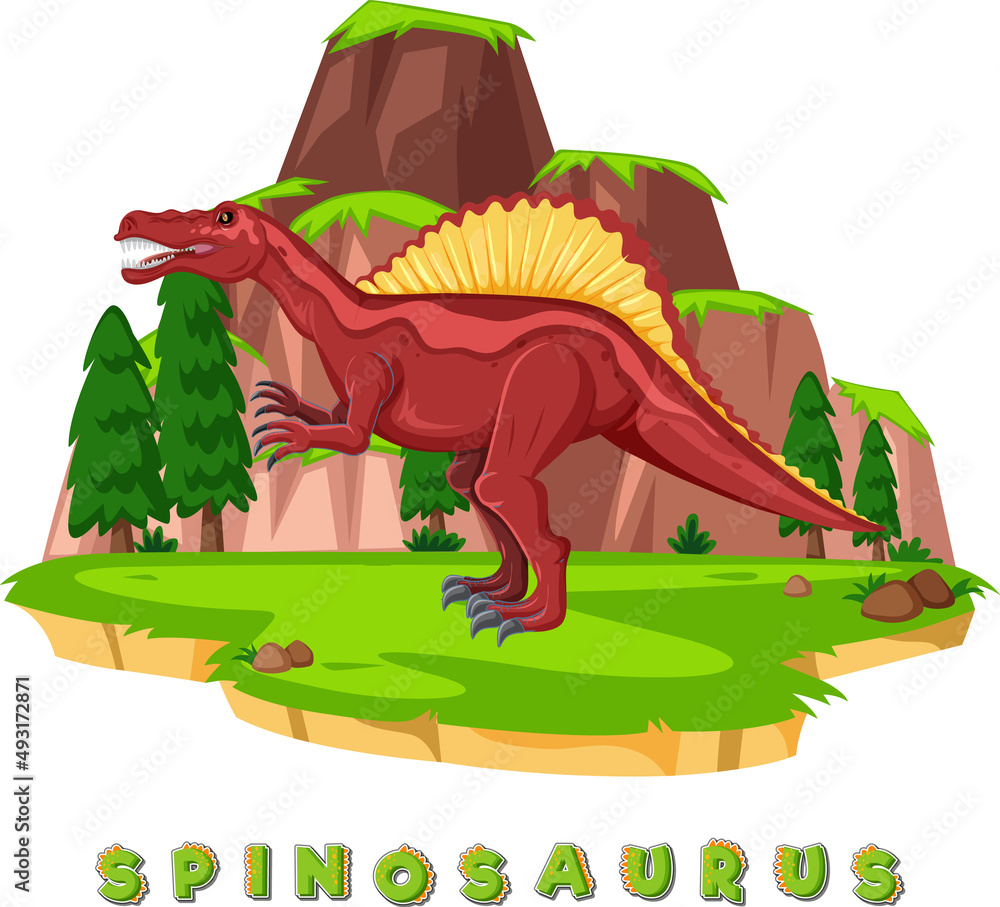Dinosaur wordcard for spinosaurus