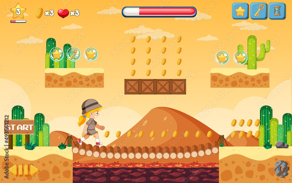 一个游戏模板沙漠背景