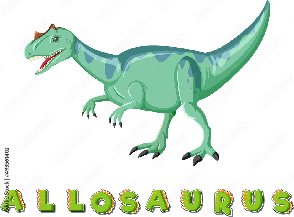 异特龙的恐龙单词卡