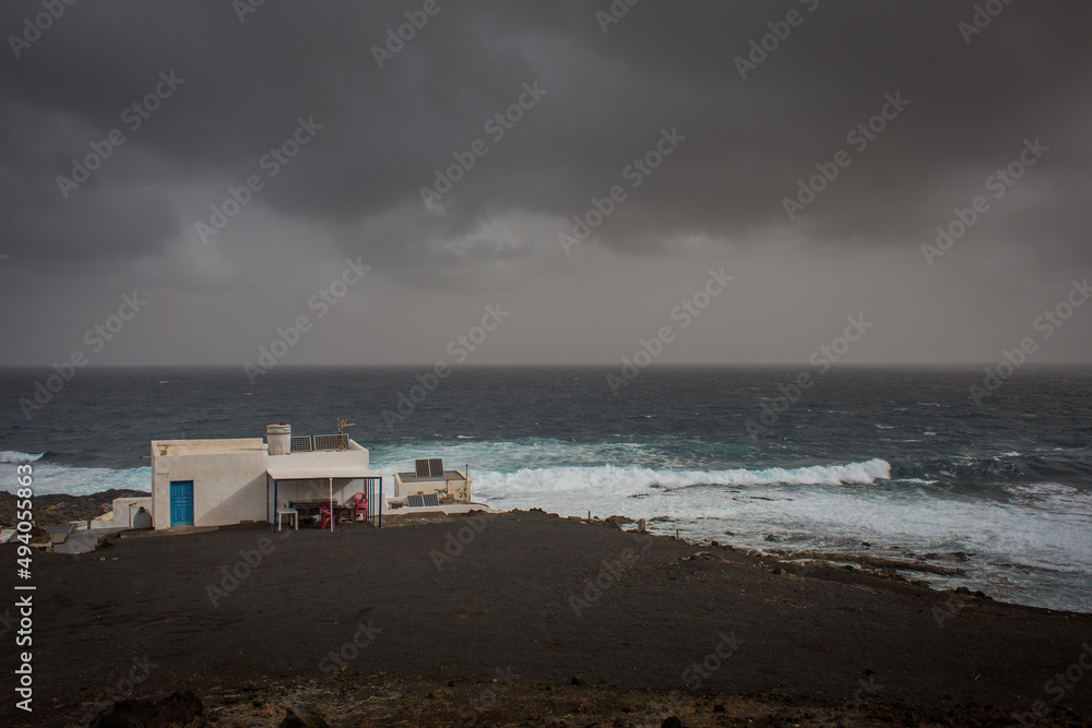 特内萨尔小海岸村庄兰萨罗特加那利群岛在火山爆发期间失去的村庄