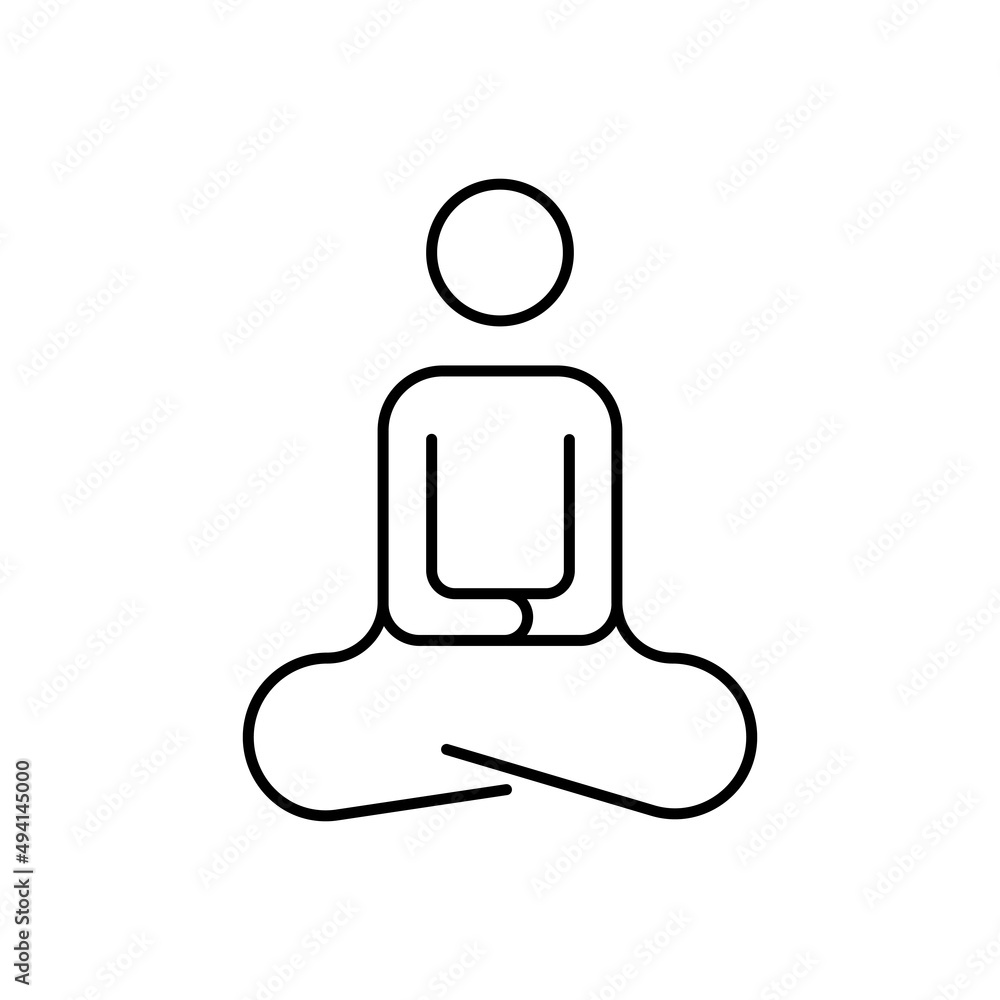 冥想者的偶像，用于气功、瑜伽和心理学、和平与和谐的插图。M