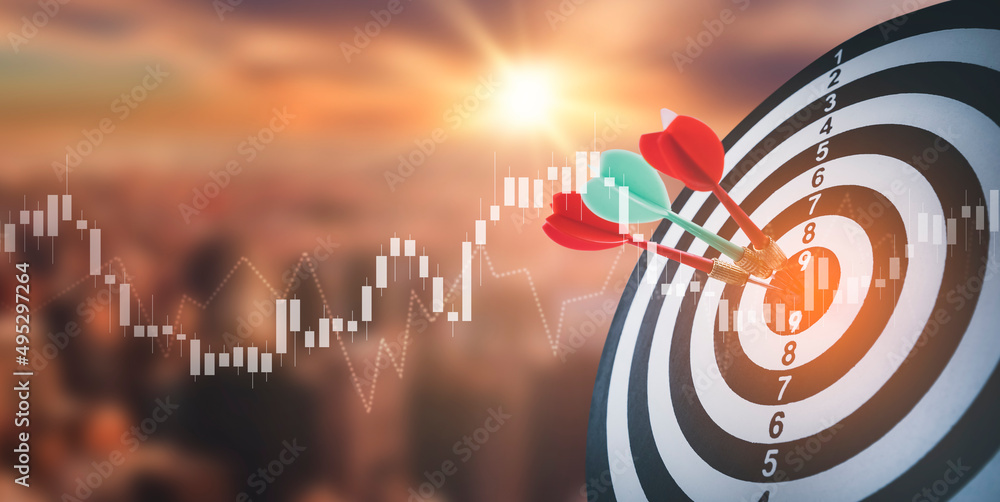 牛市飞镖箭头和股票市场或外汇交易图表和蜡烛图适合f