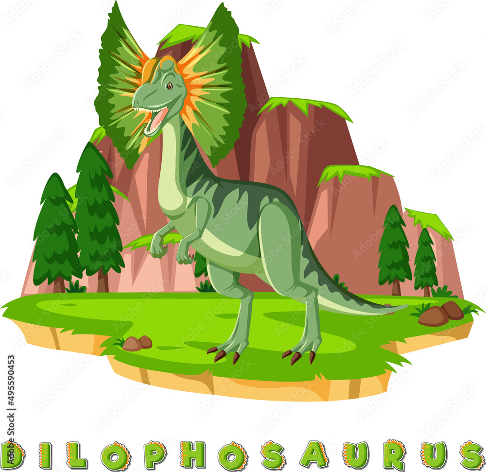 dilophosaurus恐龙单词卡