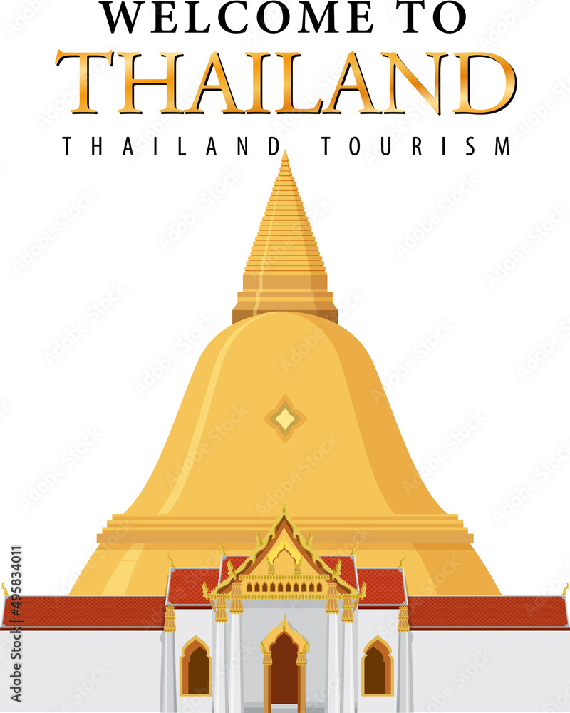 泰国旅游景点和风景寺庙图标