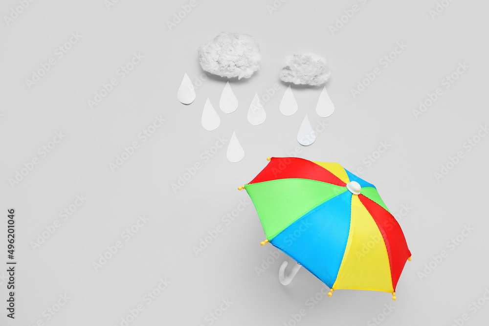 白底雨伞创意构图
