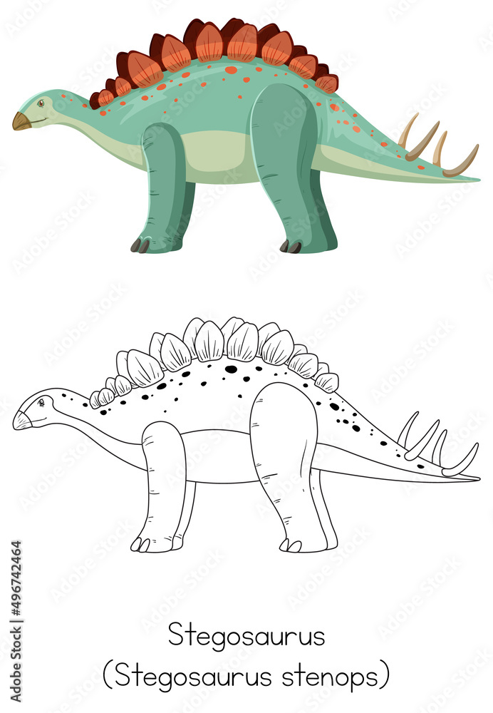 剑龙的恐龙素描