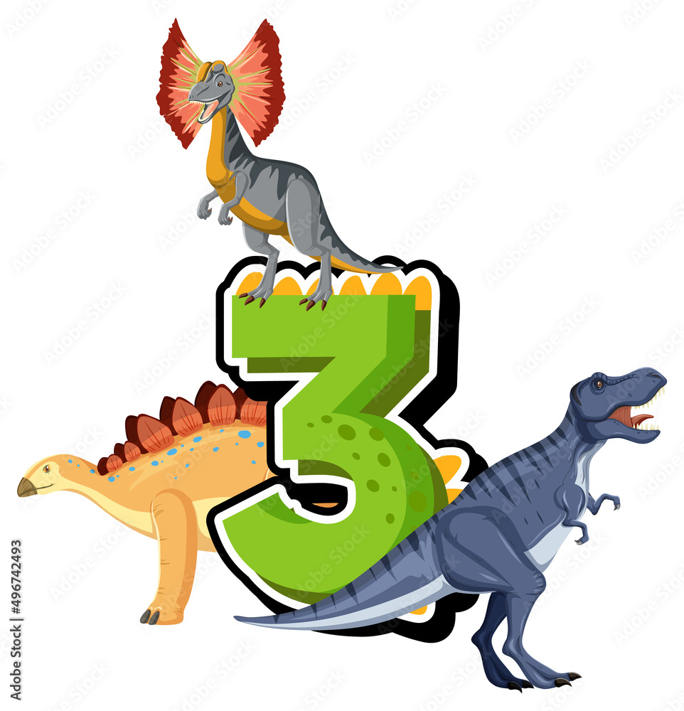 八只恐龙配三号卡通