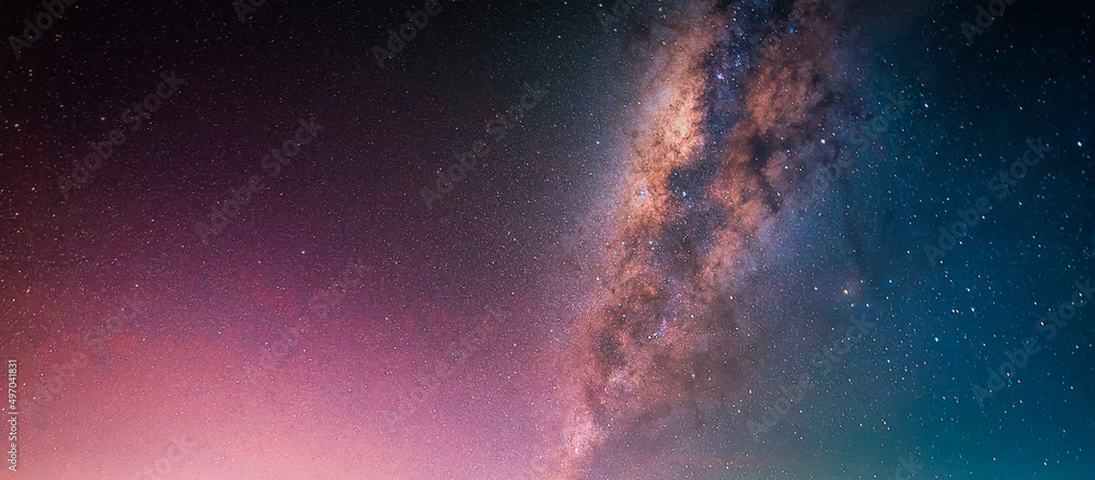 银河系景观。星空