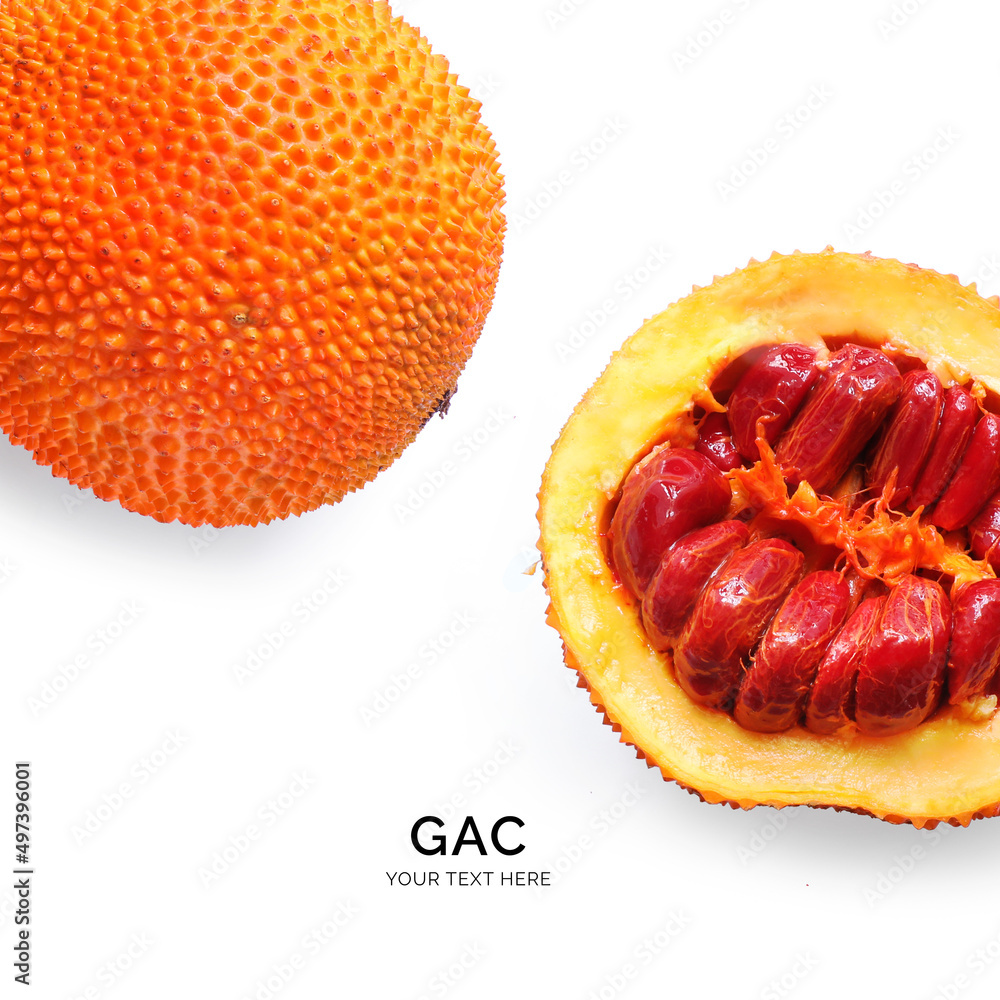 白色背景上由gac制成的创意布局。平面布局。食物概念。