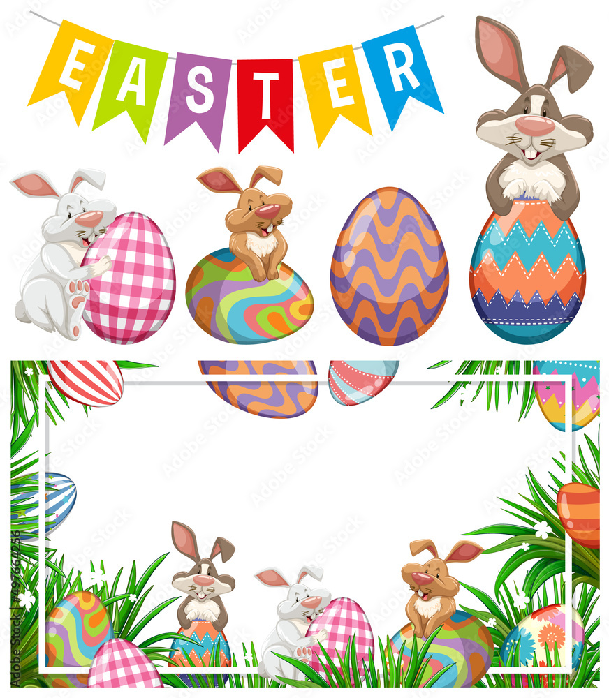 以兔子和鸡蛋为主题的复活节