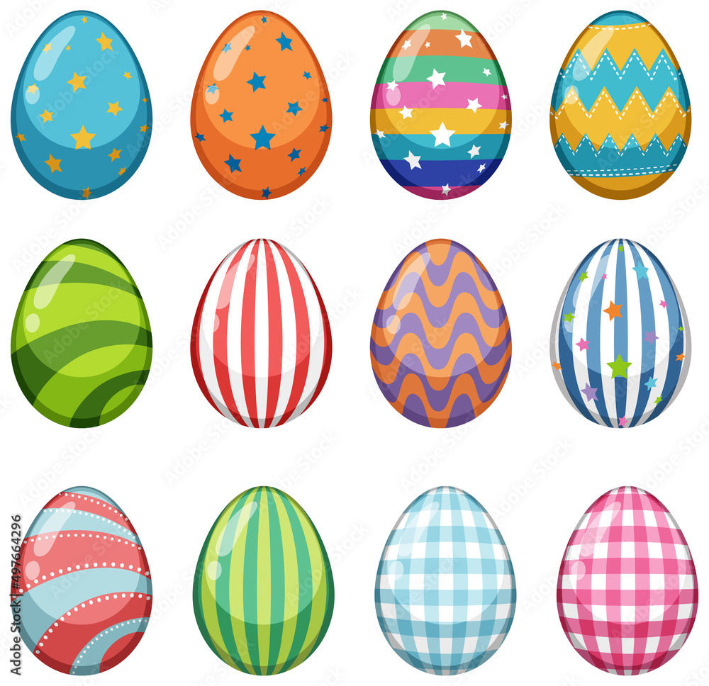 复活节主题，有许多装饰的彩蛋