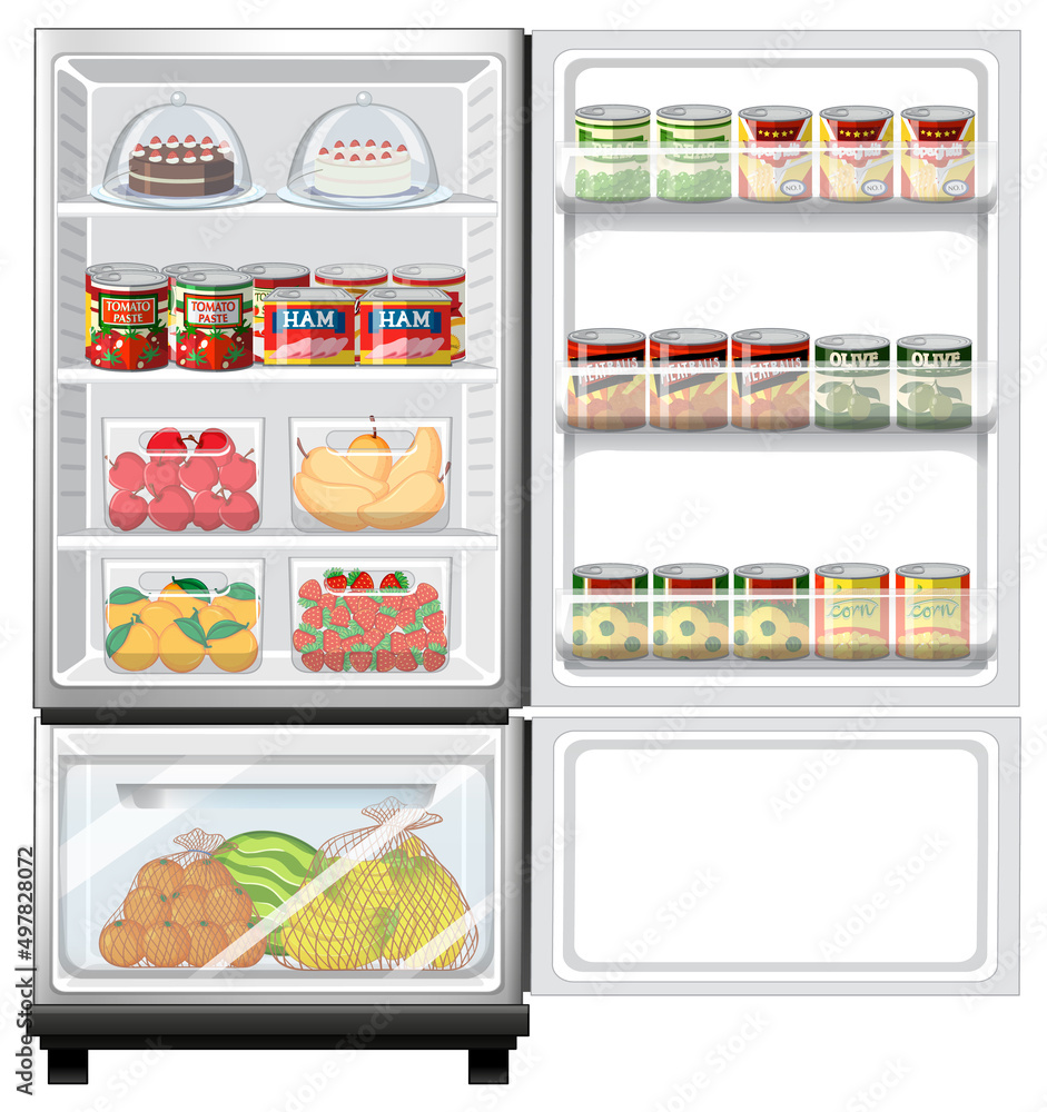 冰箱里有很多食物